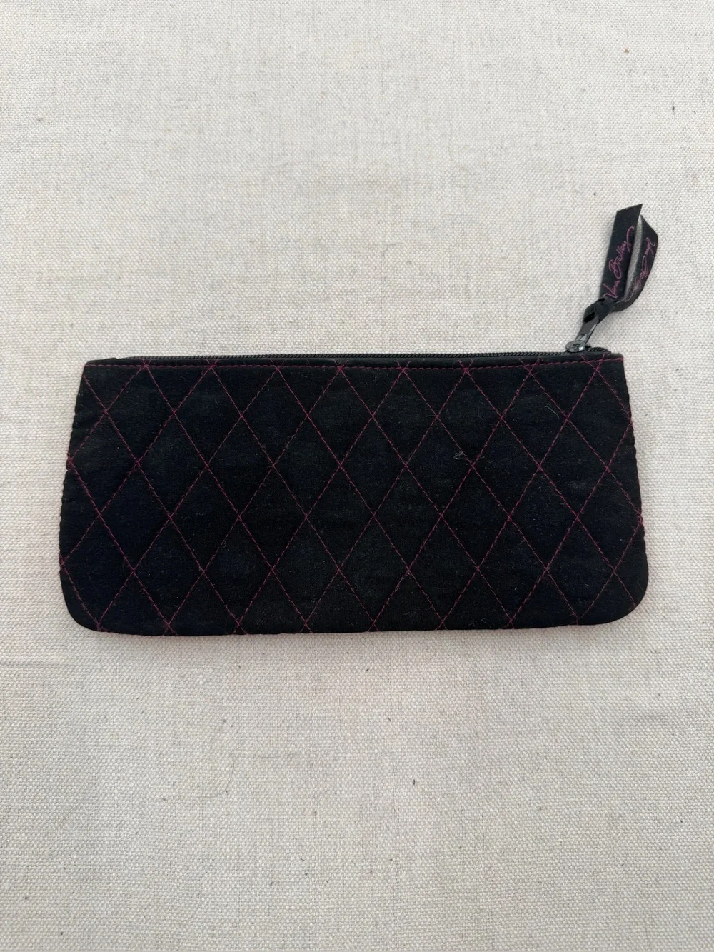 Vera Bradley Patchwork Quilted Cosmetic Pouch in Green, Pink & Orange